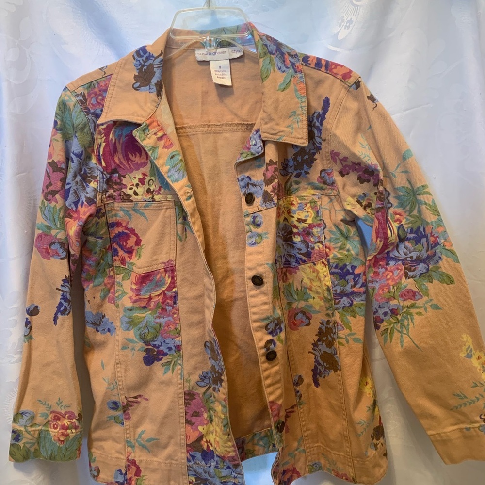 Susan Graver Woman’s Denim Jacket Size Small 100% Cotton Cottagecore grannycore - Picture 3 of 8